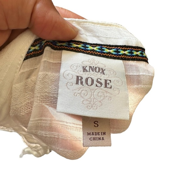 Knox‎ Rose Women's Short Sleeve Tire Neck White Boho Midi Dress Size S - Picture 6 of 11